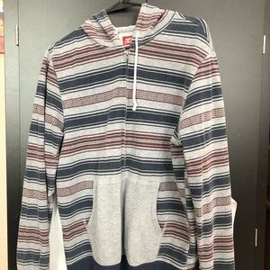 Grey Stripped Arizona Zip-Up Sweater
